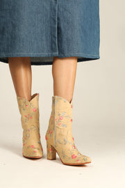 HIGH HEEL EMBROIDERED BOOTS DAINE - sustainably made MOMO NEW YORK sustainable clothing, boots slow fashion