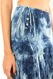 INDIGO HAND DYE SKIRT PINIA - sustainably made MOMO NEW YORK sustainable clothing, skirt slow fashion