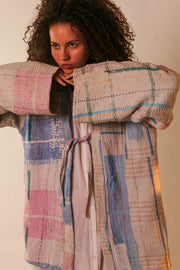 JACKET KIMONO RIKI VINTAE KANTHA QUILT - sustainably made MOMO NEW YORK sustainable clothing, slow fashion