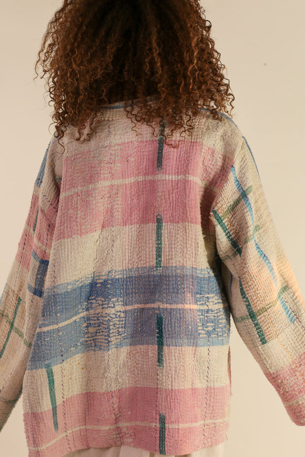 JACKET KIMONO RIKI VINTAE KANTHA QUILT - sustainably made MOMO NEW YORK sustainable clothing, slow fashion