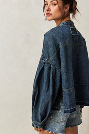 JUDE DENIM PULLOWER - sustainably made MOMO NEW YORK sustainable clothing, Top slow fashion