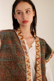 KANTHA COTTON VEST WISUSA - sustainably made MOMO NEW YORK sustainable clothing, Kimono slow fashion