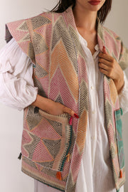 KANTHA VEST KIMII - sustainably made MOMO NEW YORK sustainable clothing, slow fashion