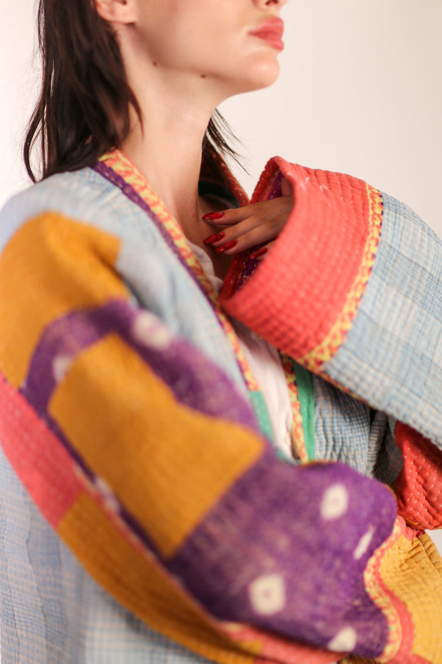 KANTHA VINTAGE JACKET MERLINI - sustainably made MOMO NEW YORK sustainable clothing, slow fashion