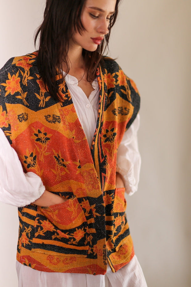 KIMONO VEST YUVAL - sustainably made MOMO NEW YORK sustainable clothing, slow fashion