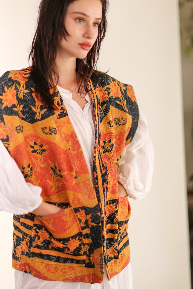 KIMONO VEST YUVAL - sustainably made MOMO NEW YORK sustainable clothing, slow fashion