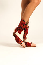 LEATHER PATCHWORK PATCH BOOTS ZAHRA - sustainably made MOMO NEW YORK sustainable clothing, boots slow fashion