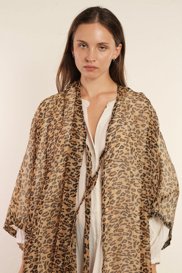 LEOPARD CHEETAH QUEEN ANIMLA PRINT KIMONO - sustainably made MOMO NEW YORK sustainable clothing, kimono slow fashion