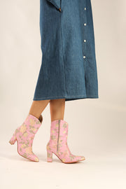 LIGHT PINK HIGH HEEL BOOTS PERRY - sustainably made MOMO NEW YORK sustainable clothing, boots slow fashion