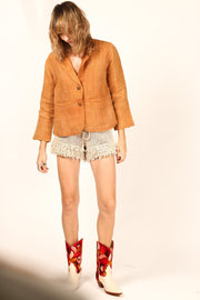 LINEN BLAZER JACKET KEILI - sustainably made MOMO NEW YORK sustainable clothing, linen slow fashion