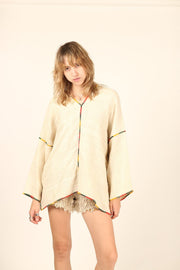 LINEN KAFTAN SILJA - sustainably made MOMO NEW YORK sustainable clothing, fall22 slow fashion