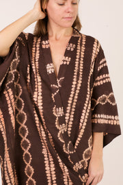 LINEN SILK MIX HAND TIE DYE KIMONO RESE - sustainably made MOMO NEW YORK sustainable clothing, Kimono slow fashion