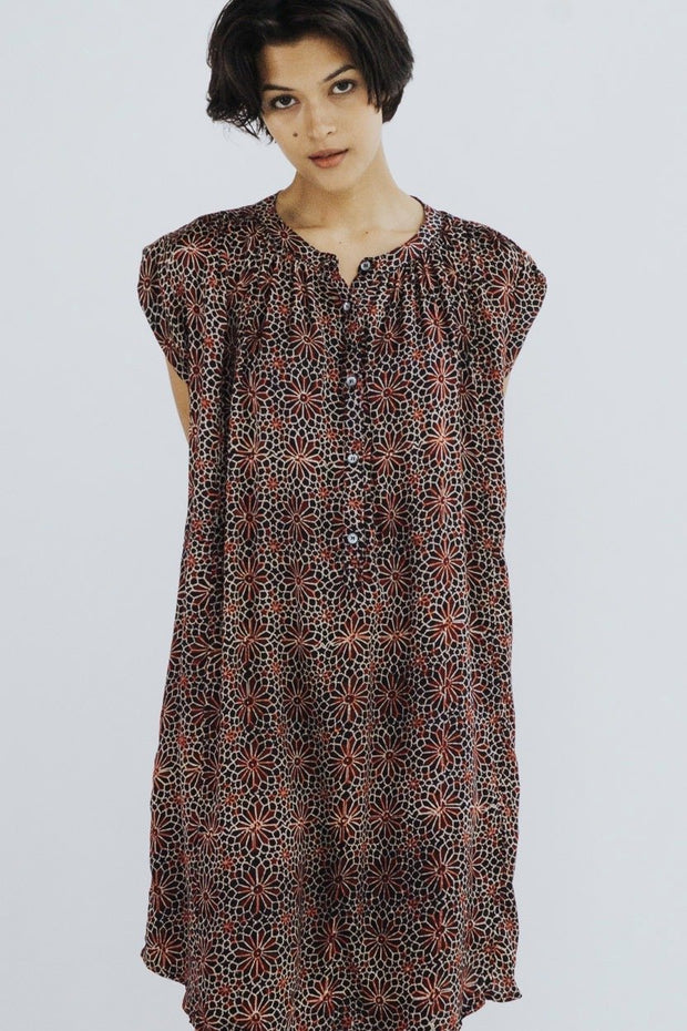 MODAL SILK SUMMER DRESS AMANDA - sustainably made MOMO NEW YORK sustainable clothing, kaftan slow fashion