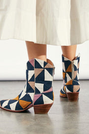 MOSAIC WESTERN BOOTS X FREE PEOPLE - sustainably made MOMO NEW YORK sustainable clothing, boots slow fashion