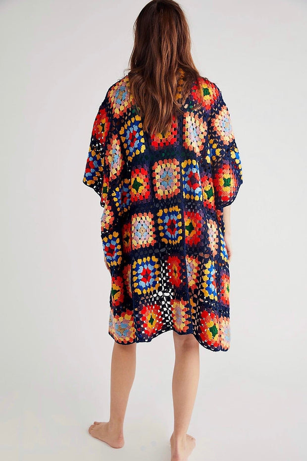 NONI HAND CROCHET PONCHO X FREE PEOPLE - sustainably made MOMO NEW YORK sustainable clothing, crochet slow fashion