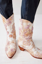 SELINA SEQUIN EMBELLESHED BOOTS - sustainably made MOMO NEW YORK sustainable clothing, boots slow fashion