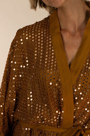 SEQUIN EMBELLISHED NOVELTY KIMONO NOVA - sustainably made MOMO NEW YORK sustainable clothing, Kimono slow fashion