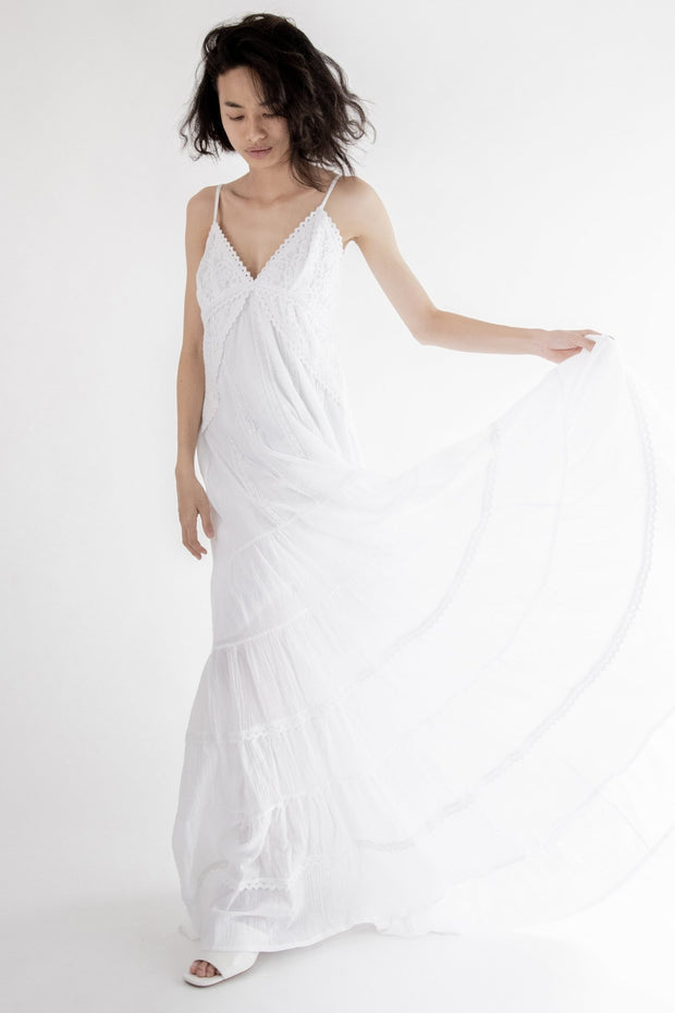 Shoulder Dress Desiree - sustainably made MOMO NEW YORK sustainable clothing, kaftan slow fashion