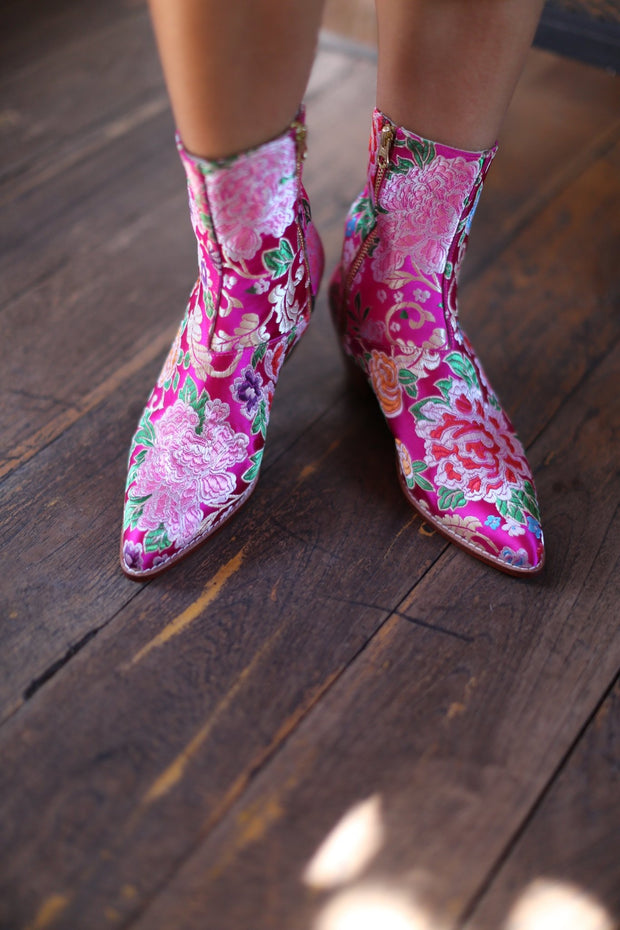 SILK ANKLE BOOTS TIFFANY - sustainably made MOMO NEW YORK sustainable clothing, boots slow fashion