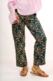 SILK EMBROIDERED PANTS ELOISE - sustainably made MOMO NEW YORK sustainable clothing, pants slow fashion