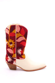 SILK EMBROIDERED WESTERN BOOTS X ANTHROPOLOGIE - sustainably made MOMO NEW YORK sustainable clothing, boots slow fashion