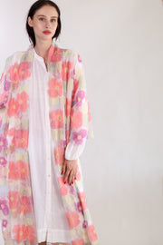 SILK FLOWER EMBELLISHED KIMONO ULISA - sustainably made MOMO NEW YORK sustainable clothing, Kimono slow fashion