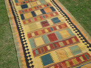 Size,9.3 x 3.11 Ft,Kilim Rug,VintageTurkish Kilim Rug,Flat-weave Kilim Rug - sustainably made MOMO NEW YORK sustainable clothing, rug slow fashion