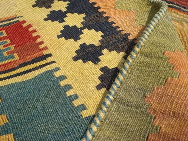 Size,9.3 x 3.11 Ft,Kilim Rug,VintageTurkish Kilim Rug,Flat-weave Kilim Rug - sustainably made MOMO NEW YORK sustainable clothing, rug slow fashion