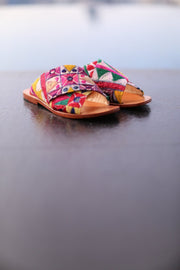 SPRING EMBROIDERED PATCHWORK SANDALS DOAN - sustainably made MOMO NEW YORK sustainable clothing, mules slow fashion