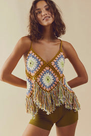 SUMMER OF LOVE HALTER TOP X FREE PEOPLE - sustainably made MOMO NEW YORK sustainable clothing, crochet slow fashion