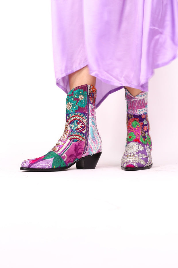 SUNNY DAYS ANKLE BOOTS X FREE PEOPLE (PURPLE) - sustainably made MOMO NEW YORK sustainable clothing, slow fashion