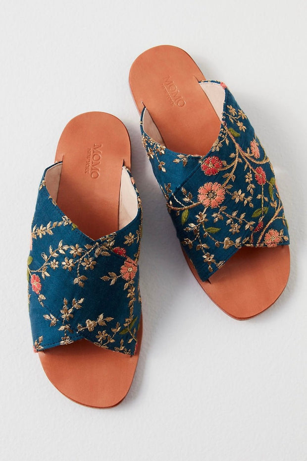 SUNNY DAYS SLIP ON SANDALS - sustainably made MOMO NEW YORK sustainable clothing, resort2023 slow fashion