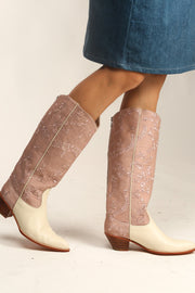 TALL EMBROIDERED BOOTS LYDI - sustainably made MOMO NEW YORK sustainable clothing, boots slow fashion