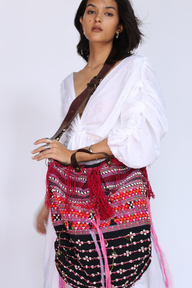 Tribal Hobo Bag Jane - sustainably made MOMO NEW YORK sustainable clothing, offer slow fashion