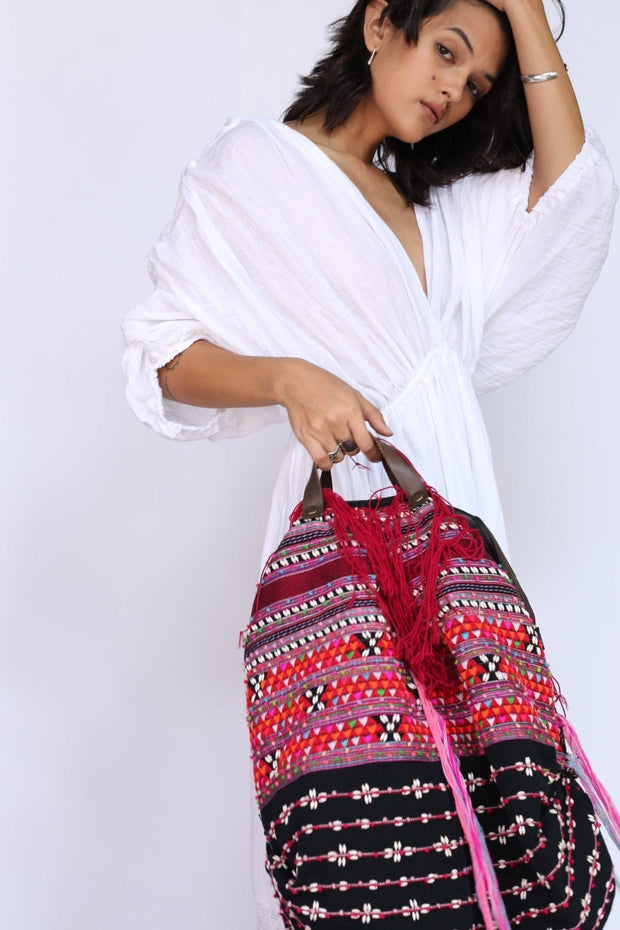 Tribal Hobo Bag Jane - sustainably made MOMO NEW YORK sustainable clothing, offer slow fashion