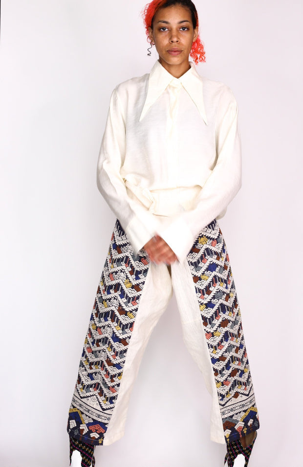 TRIBAL WOVEN FISHERMAN PANTS FIO - sustainably made MOMO NEW YORK sustainable clothing, pants slow fashion