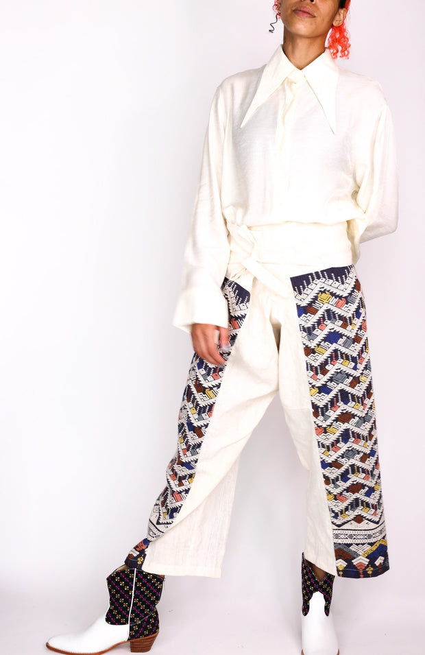 TRIBAL WOVEN FISHERMAN PANTS FIO - sustainably made MOMO NEW YORK sustainable clothing, pants slow fashion