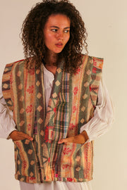 VEST WANISSA KANTHA VINTAGE QUILT - sustainably made MOMO NEW YORK sustainable clothing, slow fashion