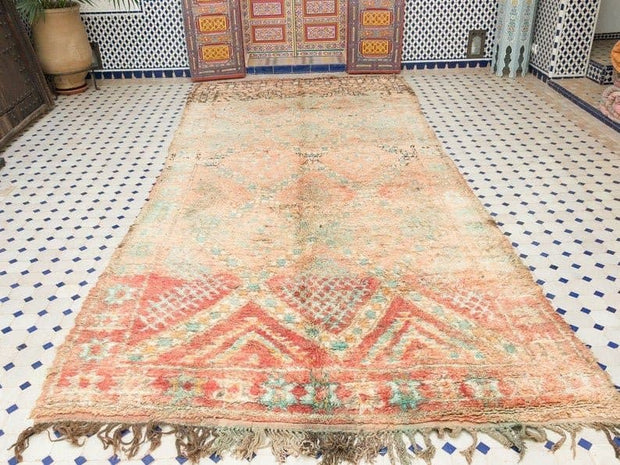 vintage moroccan rug from Beni mguild, berber handmade area rug - sustainably made MOMO NEW YORK sustainable clothing, rug slow fashion