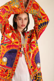 VINTAGE TRIBAL EMBROIDERED KIMONO VISKUS - sustainably made MOMO NEW YORK sustainable clothing, slow fashion