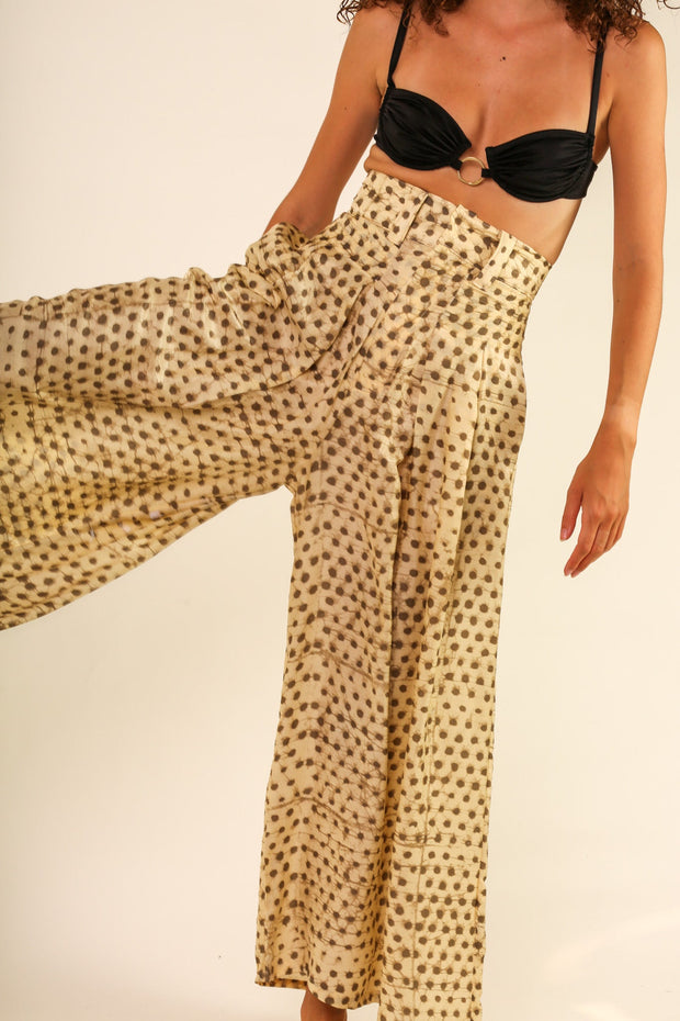 WIDE LEG SILK PANTS PENNY - sustainably made MOMO NEW YORK sustainable clothing, pants slow fashion