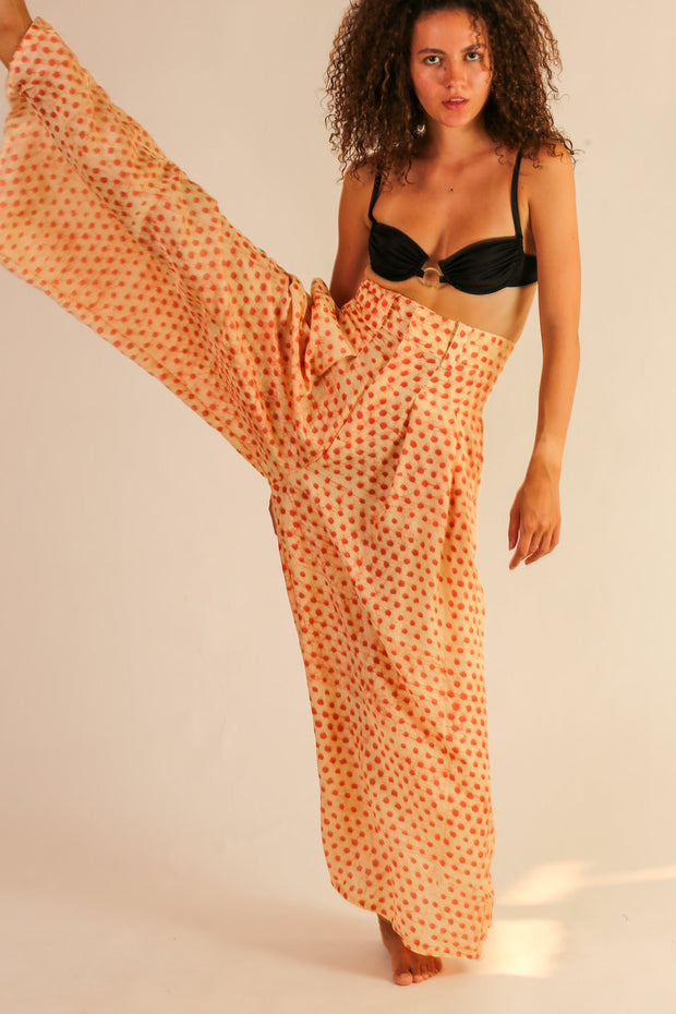 WIDE LEG SILK PANTS PENNY - sustainably made MOMO NEW YORK sustainable clothing, pants slow fashion