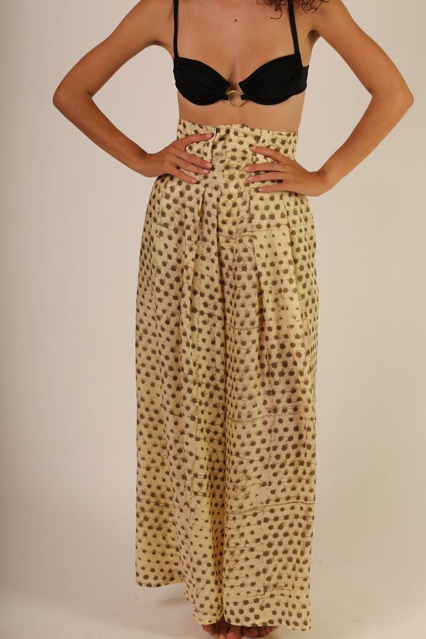 WIDE LEG SILK PANTS PENNY - sustainably made MOMO NEW YORK sustainable clothing, pants slow fashion