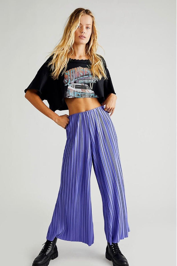 WINONA PLEATED FLARE PANTS X FREE PEOPLE - sustainably made MOMO NEW YORK sustainable clothing, pants slow fashion