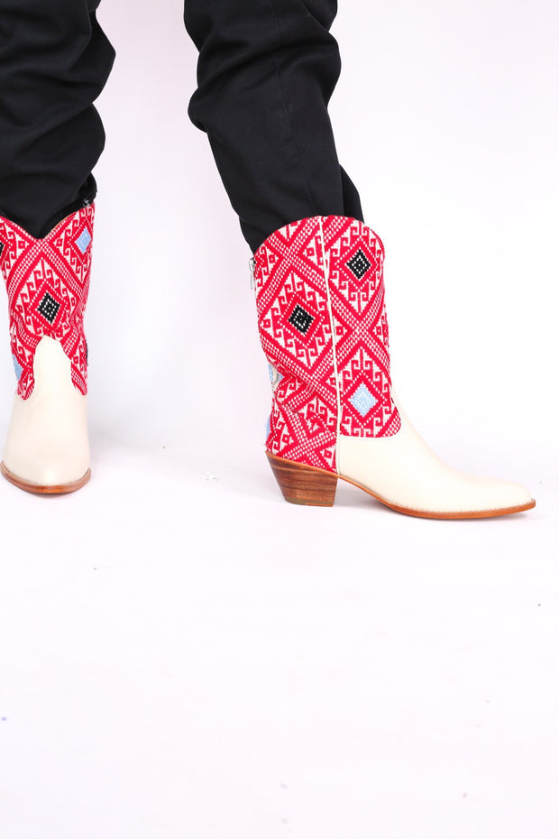 WOVEN WESTERN BOOTS TAMLINS - sustainably made MOMO NEW YORK sustainable clothing, boots slow fashion