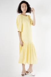 Yellow Dress Agnes - sustainably made MOMO NEW YORK sustainable clothing, kaftan slow fashion