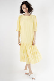 Yellow Dress Agnes - sustainably made MOMO NEW YORK sustainable clothing, kaftan slow fashion