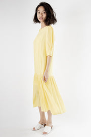 Yellow Dress Agnes - sustainably made MOMO NEW YORK sustainable clothing, kaftan slow fashion