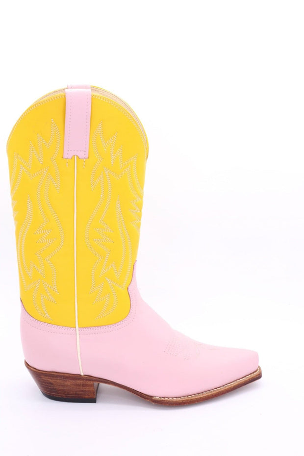 YELLOW PINK BOOTS MARJON - sustainably made MOMO NEW YORK sustainable clothing, boots slow fashion